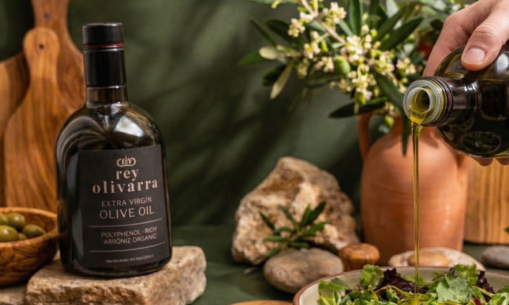 Rey Olivarra Extra Virgin Olive Oil – Polyphenol-Rich Organic - 16 OZ